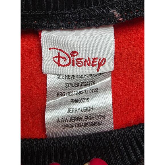 Disney Mickey Mouse Sweater Womens Small Oversized Red Black Fleece Lined - Picture 4 of 8